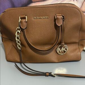 Michael Kors Brown Satchel with Gold Accents